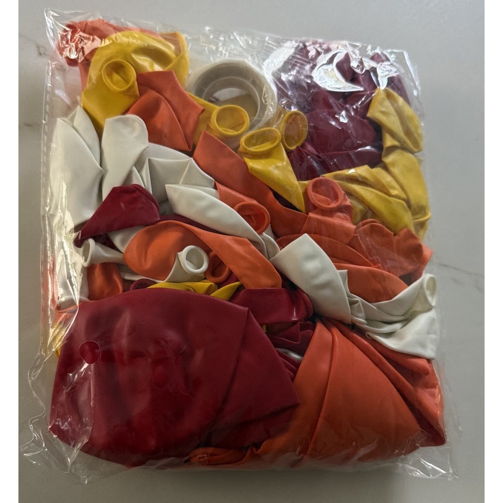 Latex Balloons 106 New Red Yellow Orange White Party Pack